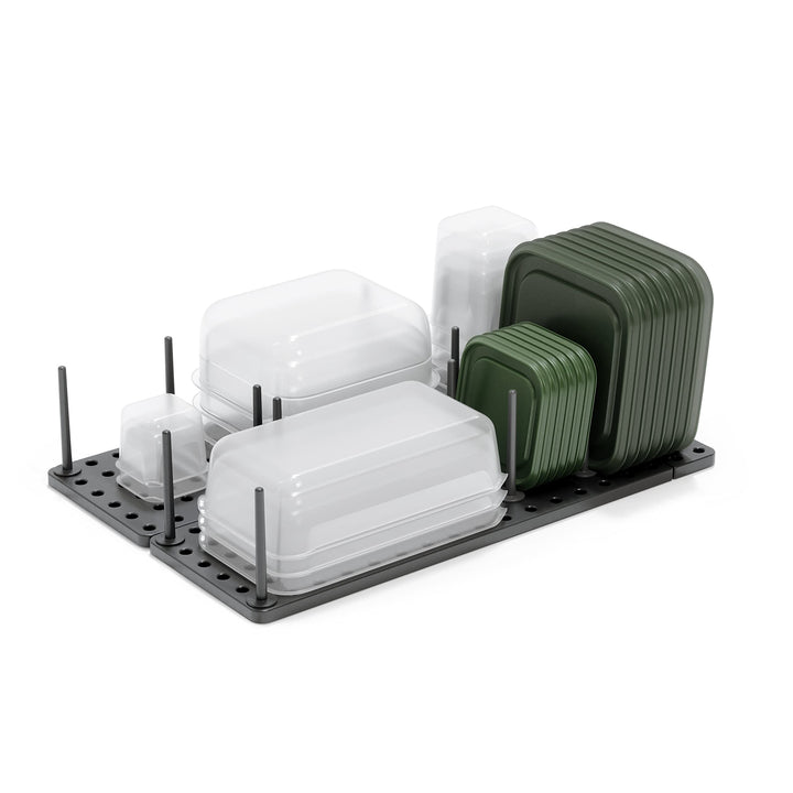 Umbra Peggy Drawer Organizer Tray, Adjustable Peg System, Medium, Dark Grey
